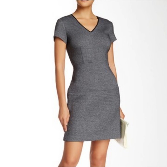 ANDREW MARC SCUBA SHEATH CASUAL KNEE LENGTH DRESS WOMEN'S SIZE 6 PETITE - Picture 1 of 16